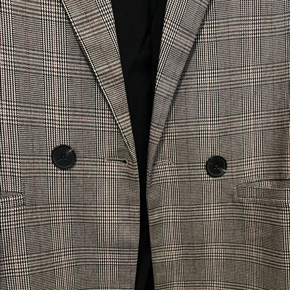 Lucy Paris double button grey plaid contemporary tailored Blazer XS NWT - Picture 6 of 15